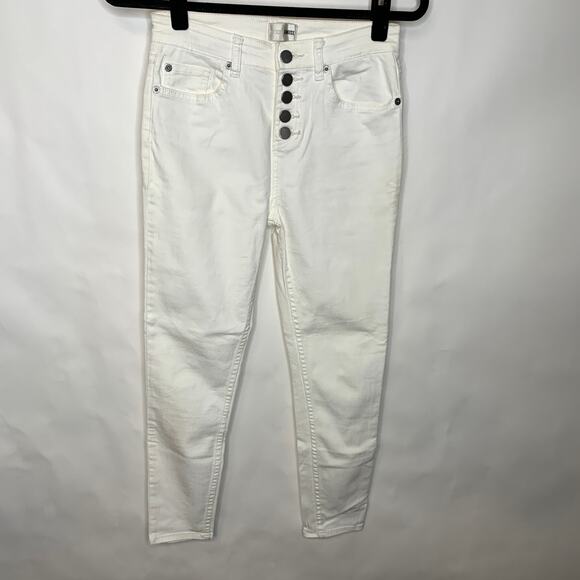 Amuse Society White Skinny Jeans Button Fly Sz 26 - Picture 2 of 10